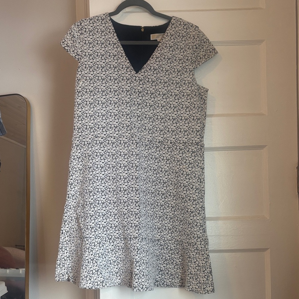 Michael Kors Black and White Floral Mini Dress